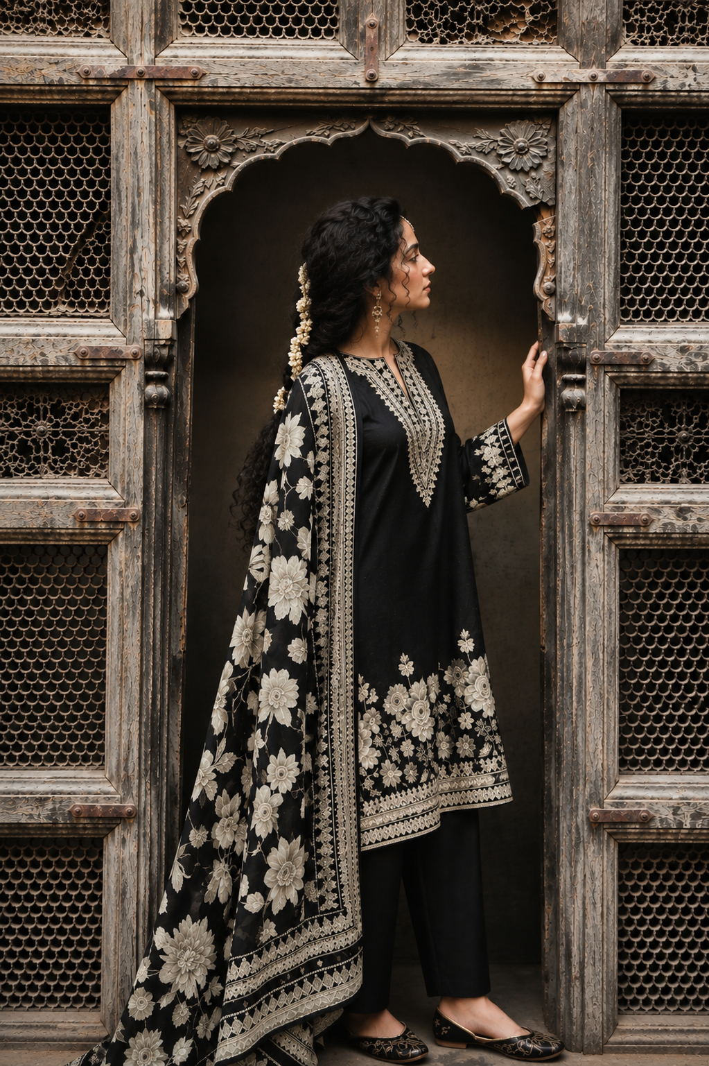 NOIRÉ JARDIN — Black Floral Ensemble