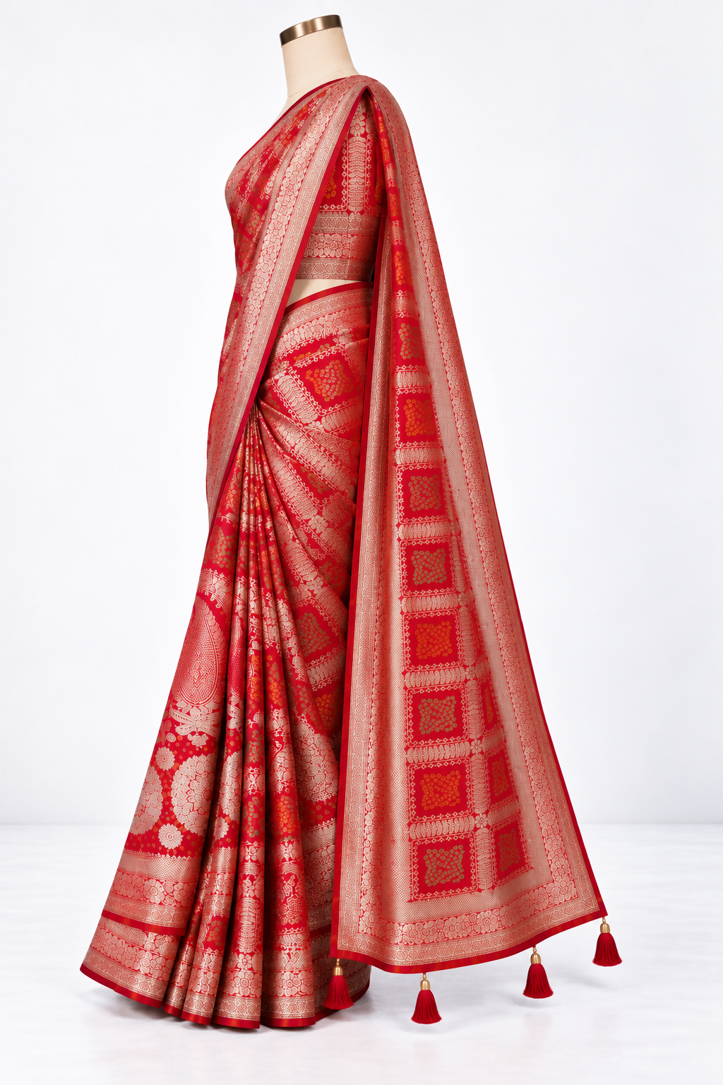 Raktashri Dupatta-Draped Saree