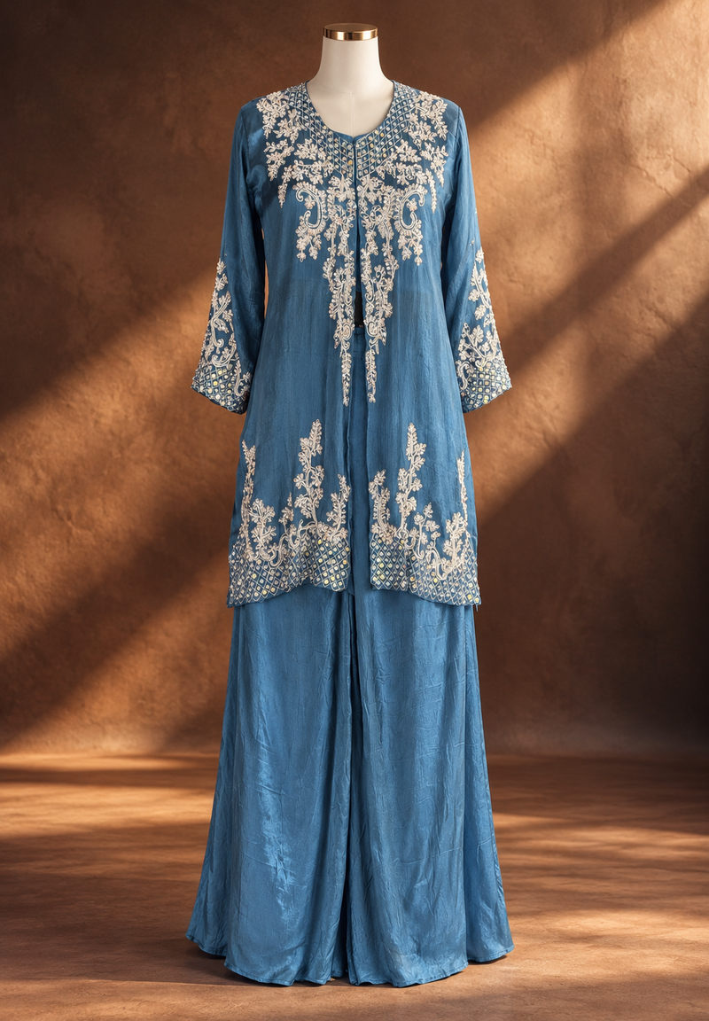 Azure Meher Palazzo Set