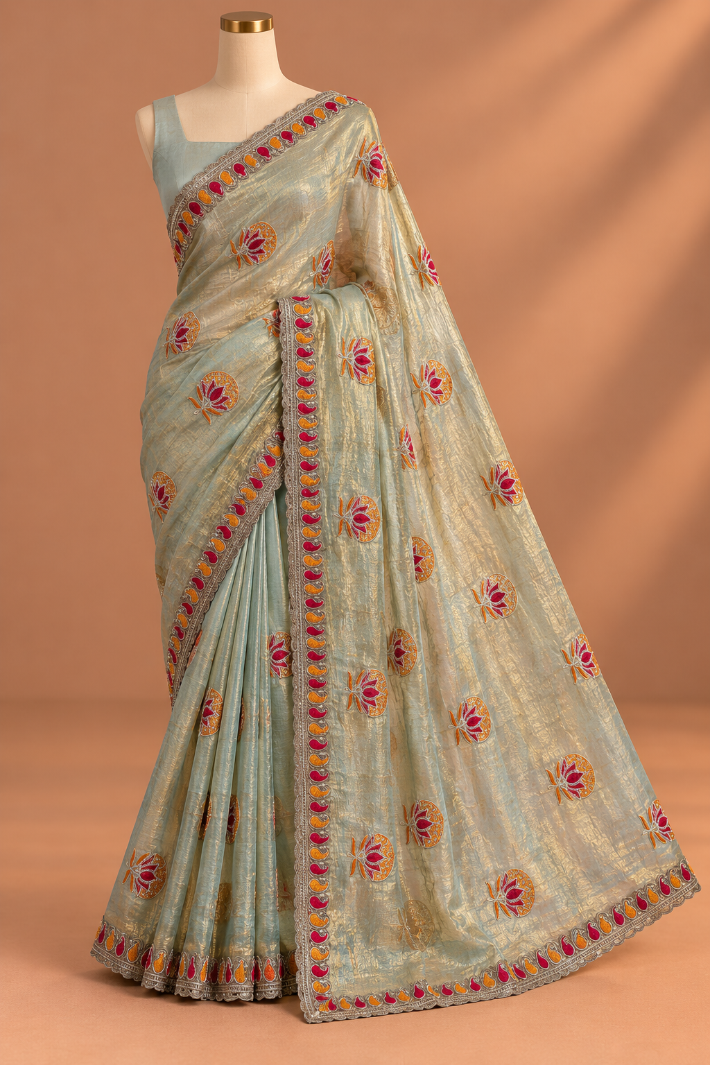 Meenakshi Aqua Saree