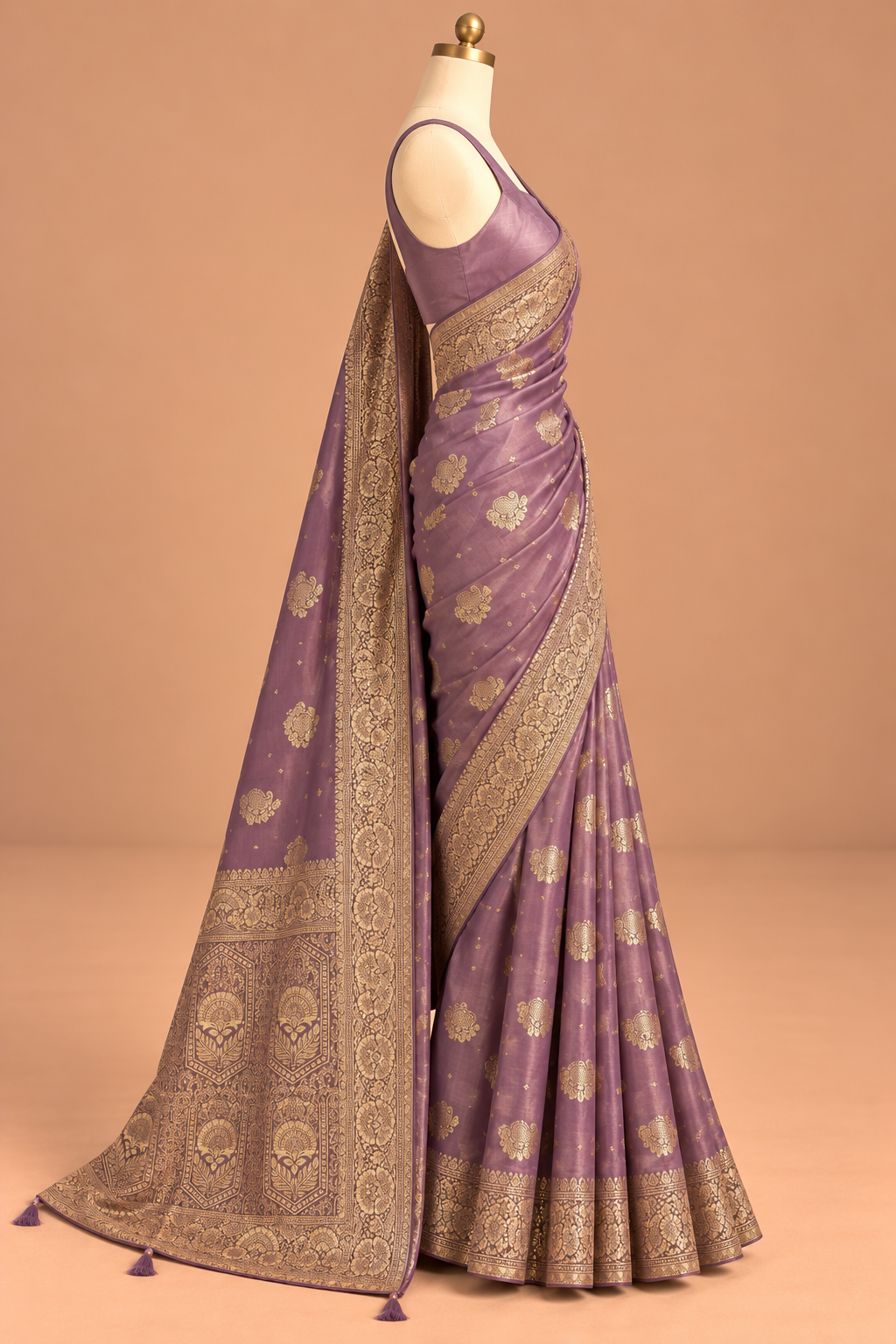 Amethyst Rajwadi Zari Saree