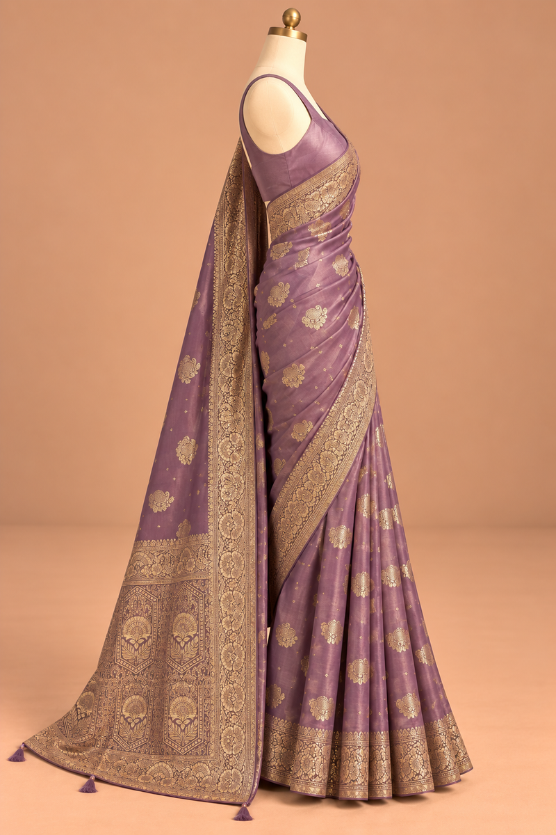 Amethyst Rajwadi Zari Saree