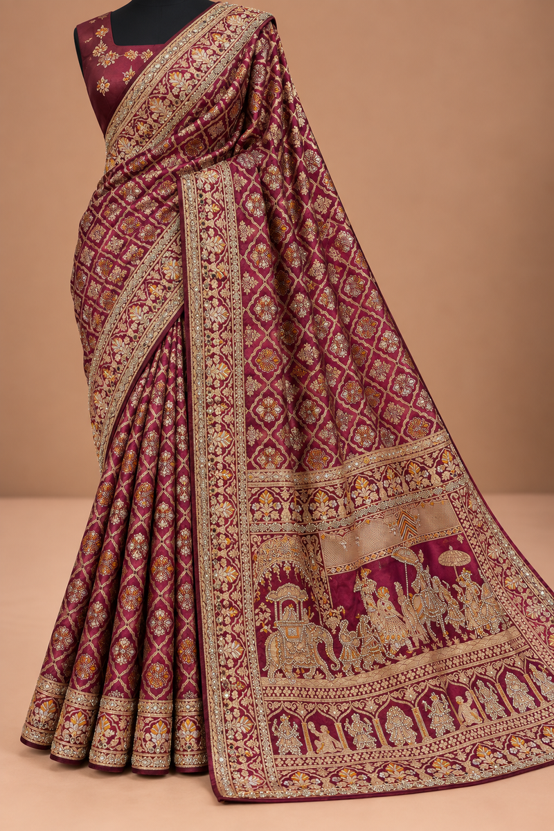 Jamawar-e-Ruh Purple Saree