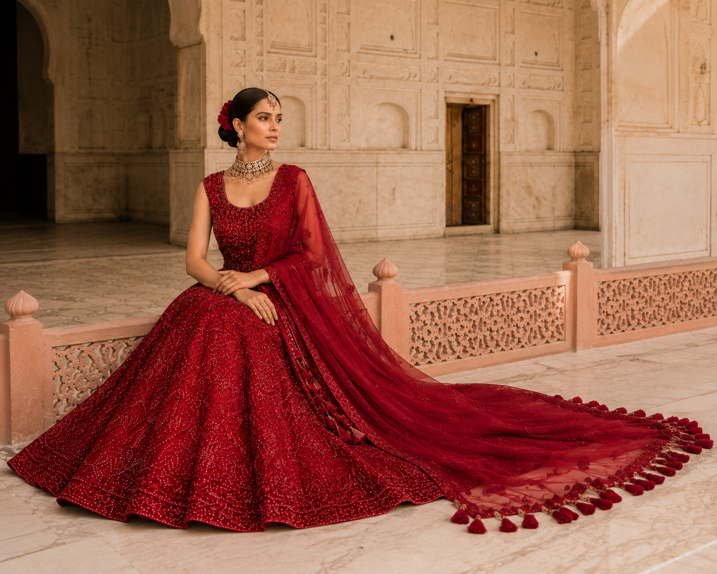 Rani Mehr Unstitched Bridal Lehenga