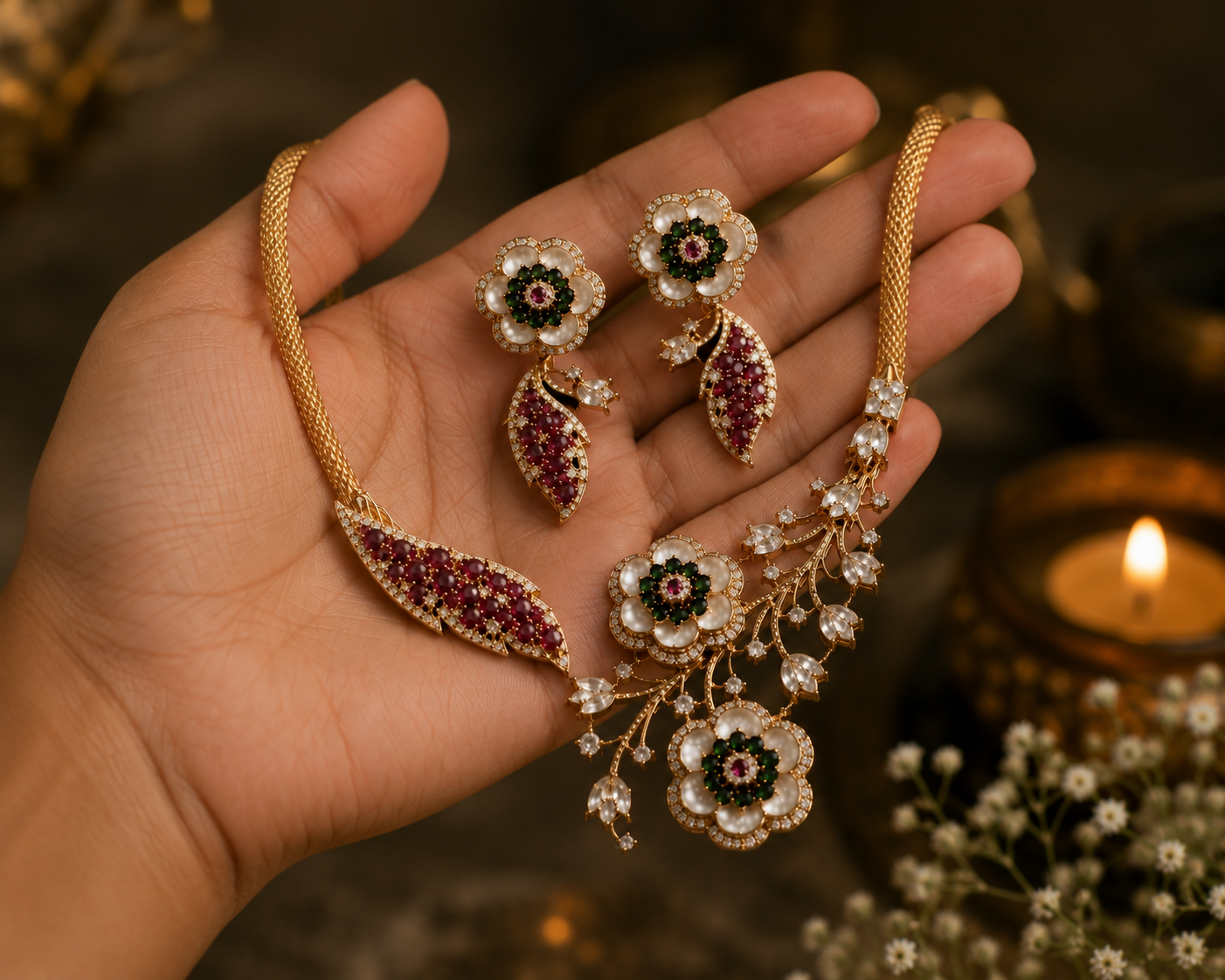 Noor Blossom Statement Set