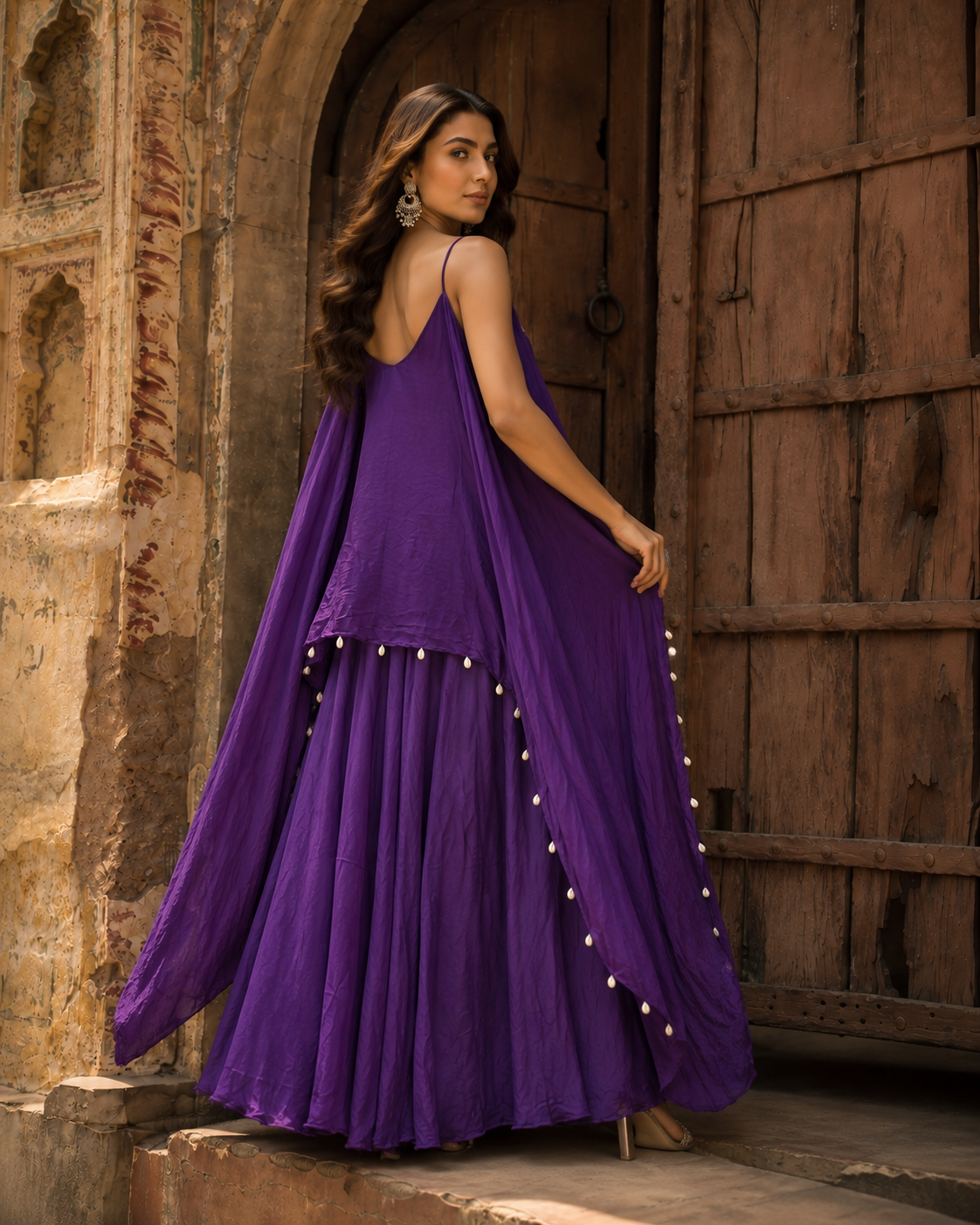 Royal Amethyst Drape Dress