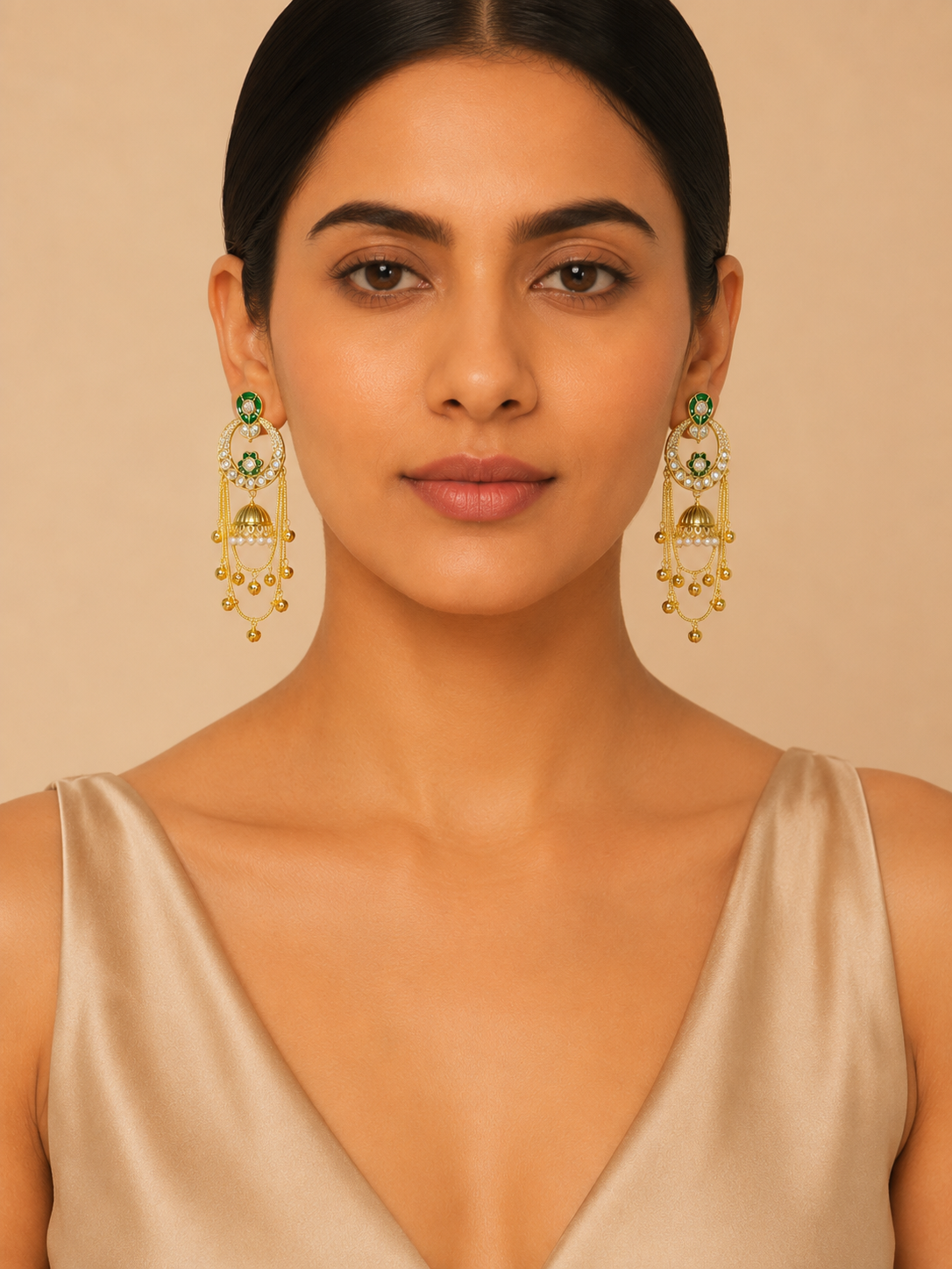 The Ruhani Crimson Shoulder-Dusting Jhumkas