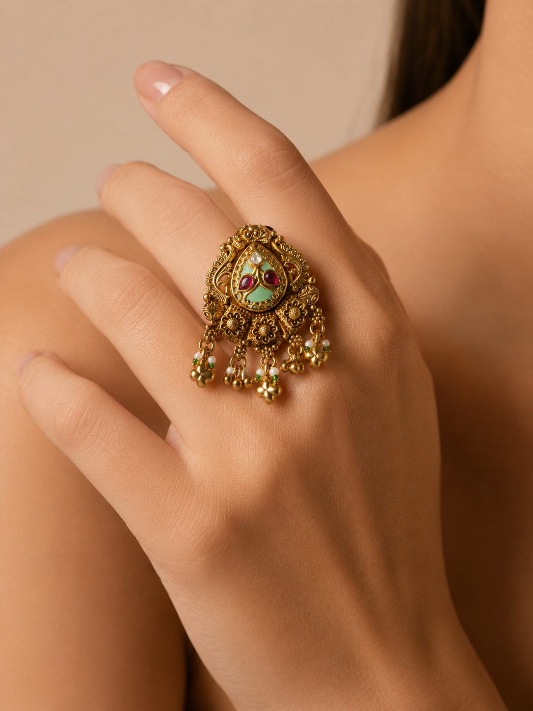 The Avni Heritage Mint Cocktail Ring