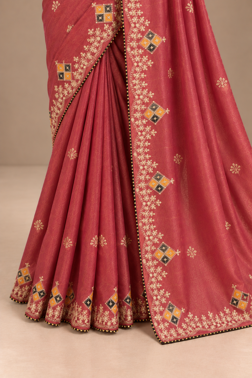 Gulabi Resham Heritage Saree