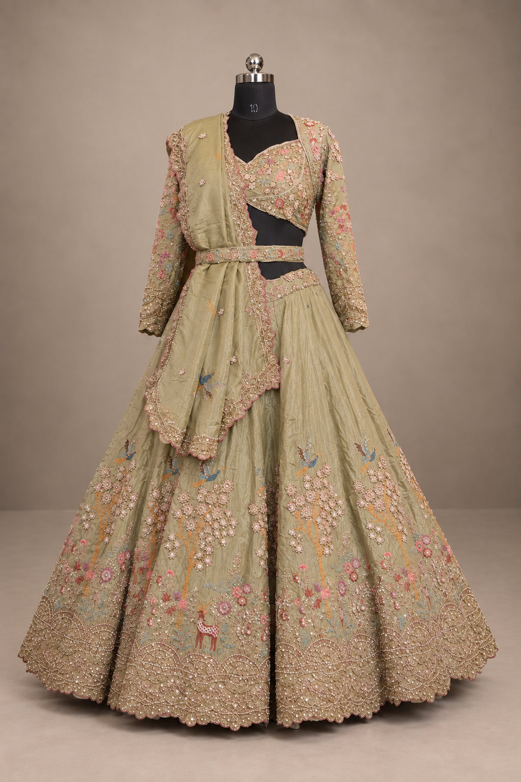 Meherbano Gulabari Embroidered Lehenga