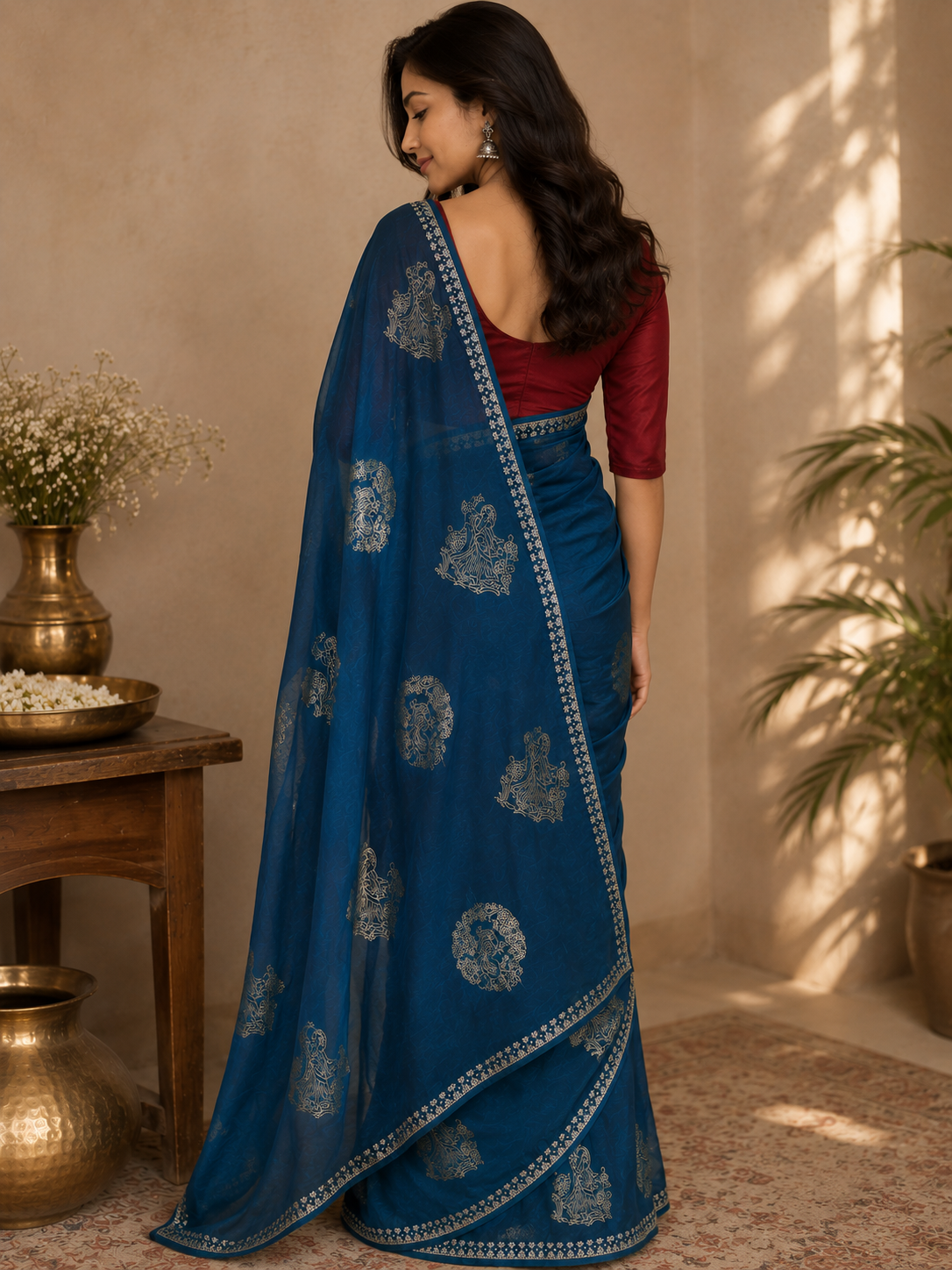 NEELAMÉ — Royal Blue Heritage Saree