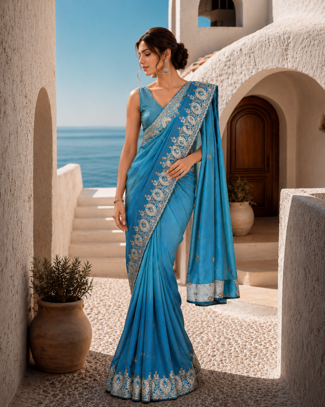 Azure Élan Saree
