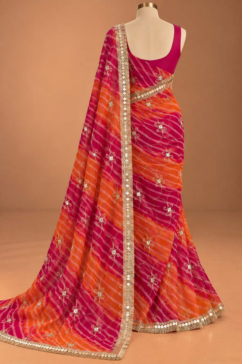 Gulnaar Rosé Sequin Saree