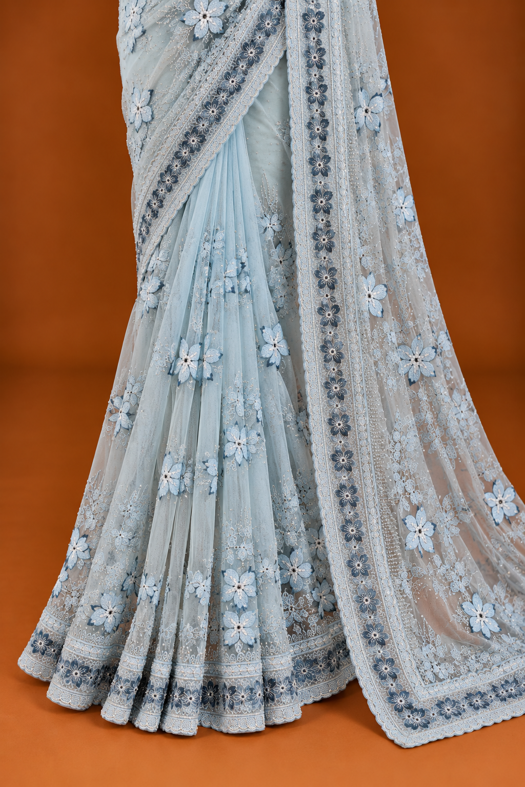 Neelambara Jaal Net Saree