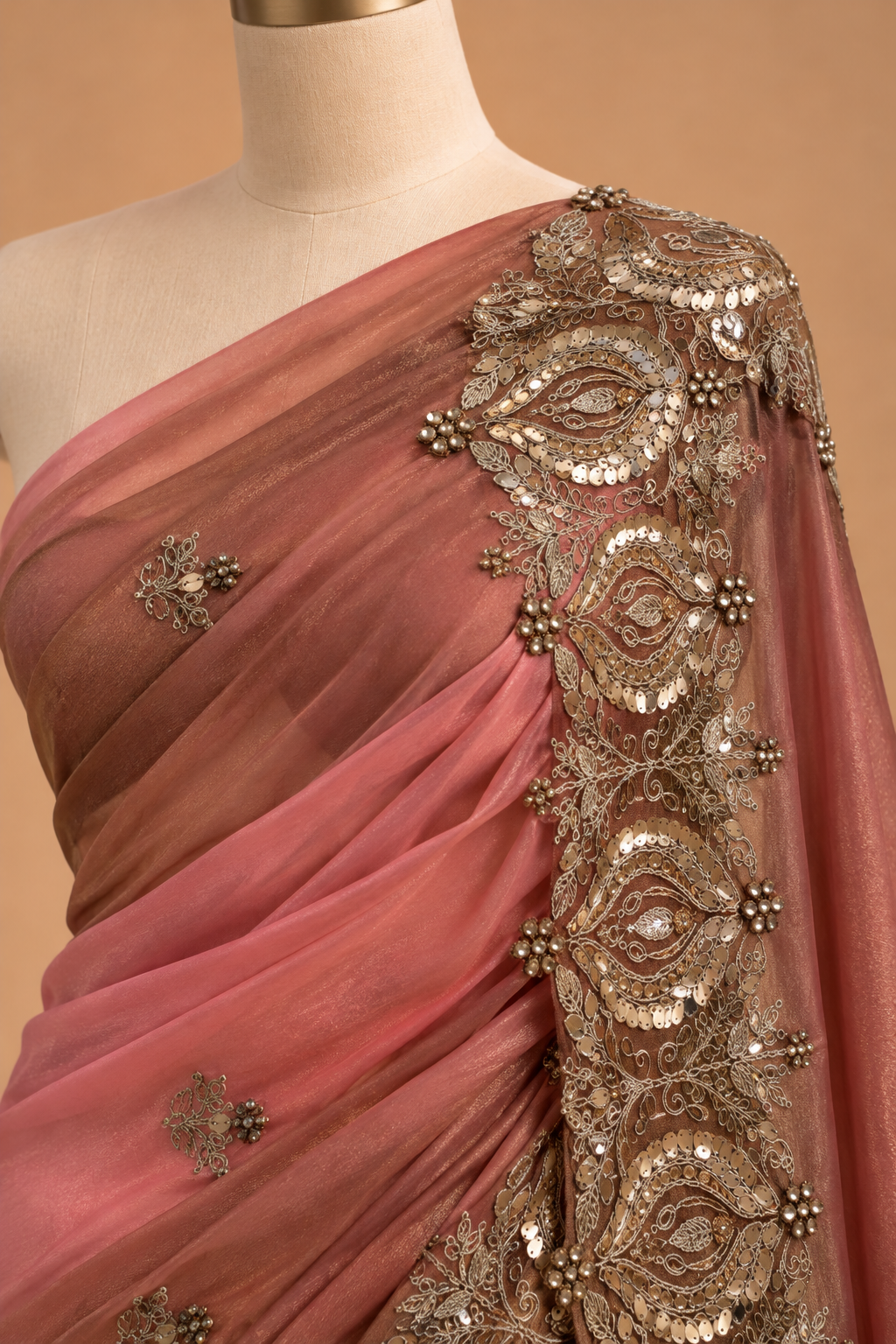 Rosewood Embellished Saree