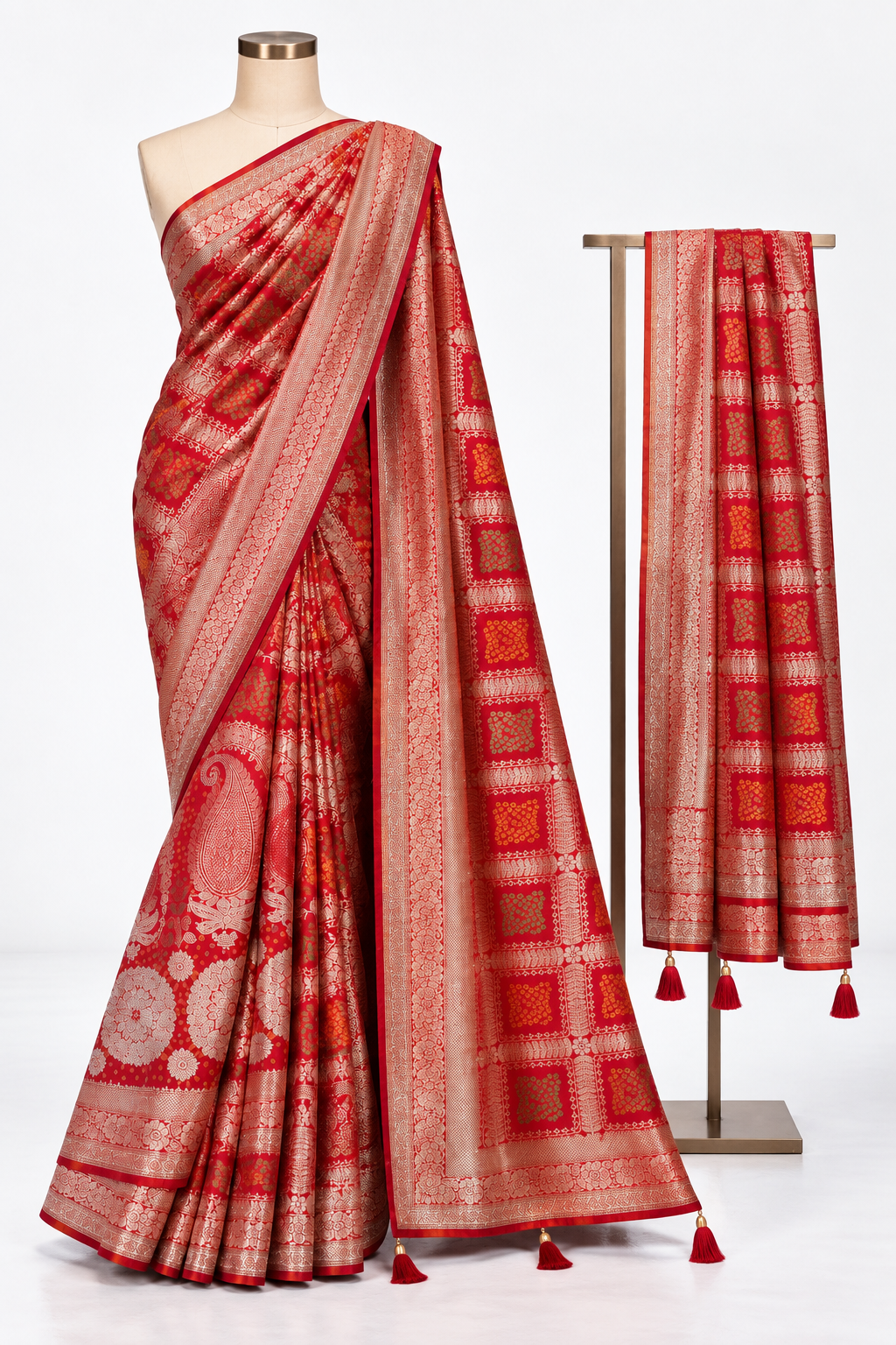 Raktashri Dupatta-Draped Saree