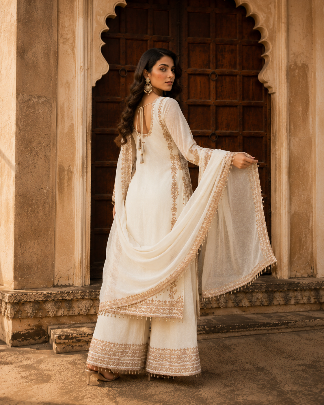 Sheesh Mahal Ivory Suit Set