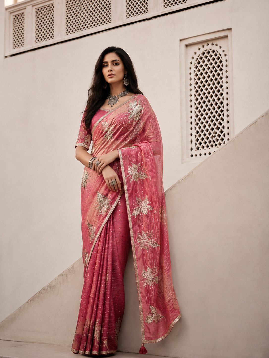 Rosé Meher Saree