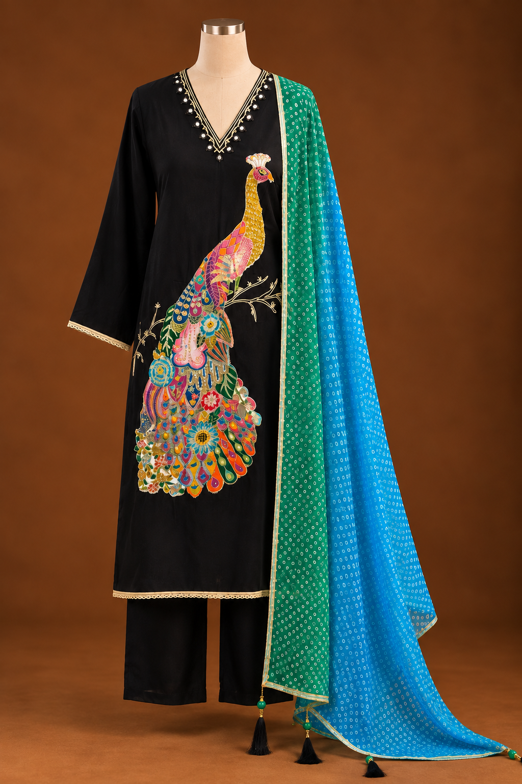 MORÉA — Peacock Noir Co-ord Set