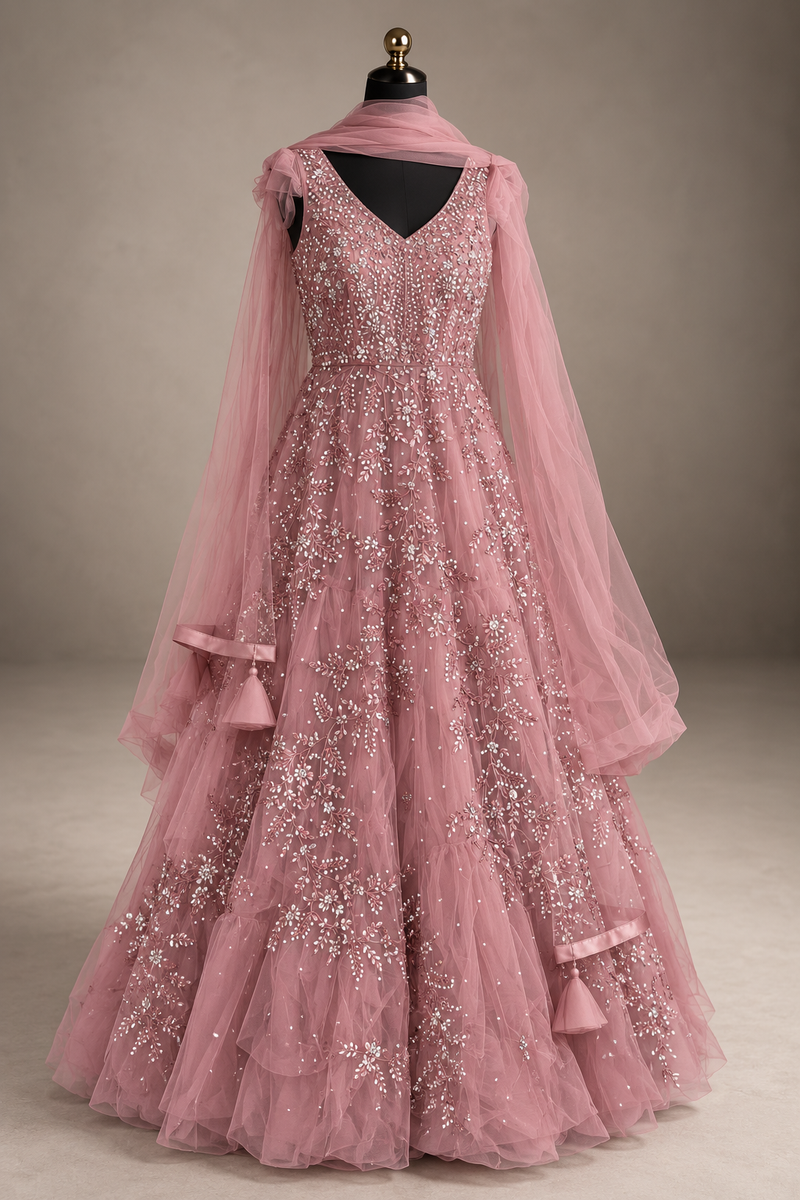 Rosé Stardust Gown