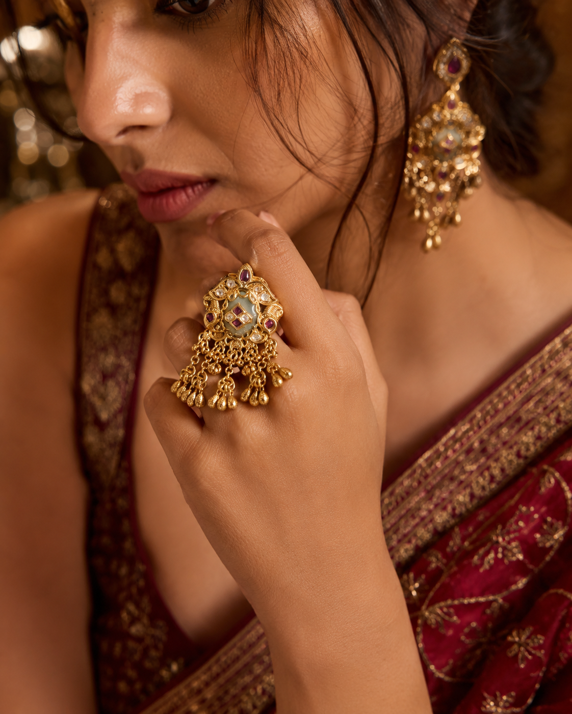 Ruby Tassel Ring
